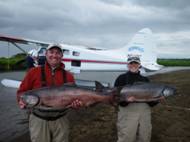 Scott and Nicki Hed with king salmon